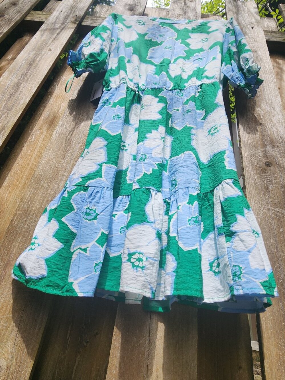 *NWT* Blue & Green Rayon XXL Sonoma midi swing dress - Picture 8 of 16
